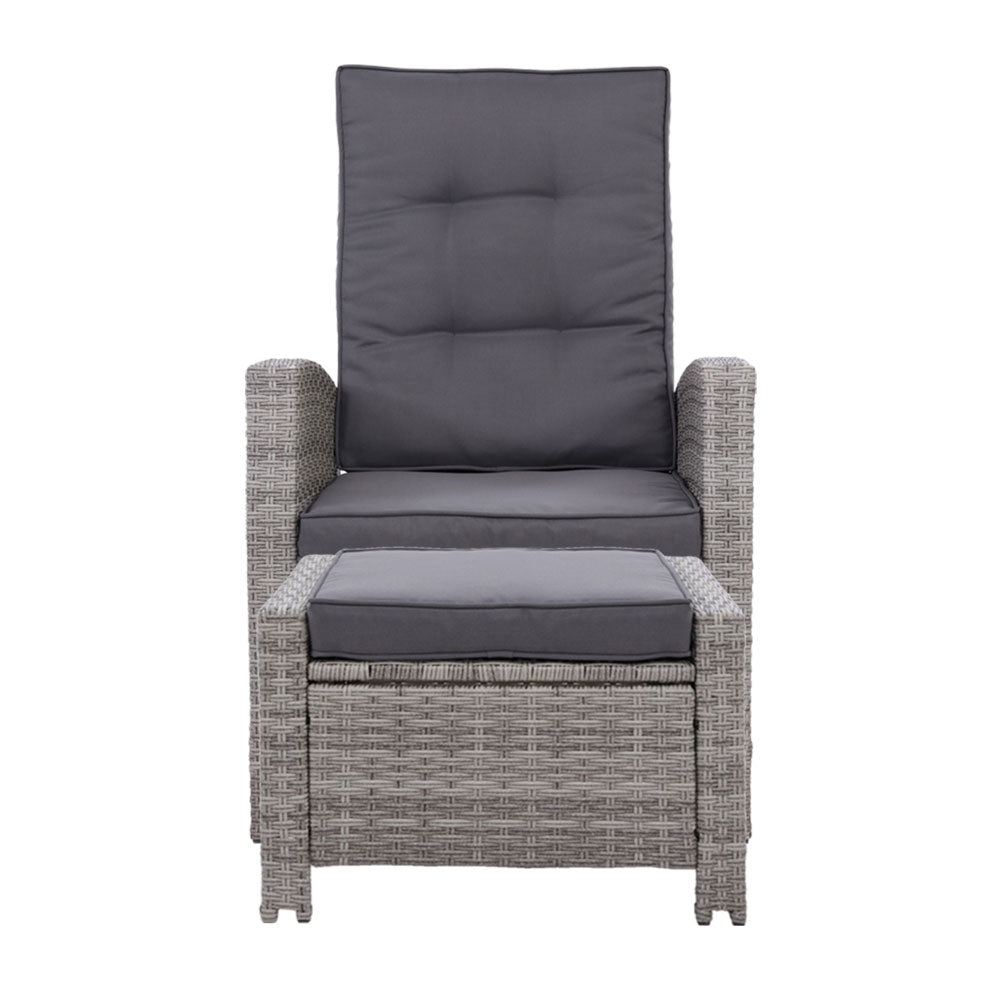 Palua Wicker Recliner Chair With Ottoman