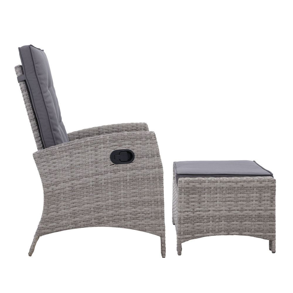Palua Wicker Recliner Chair With Ottoman