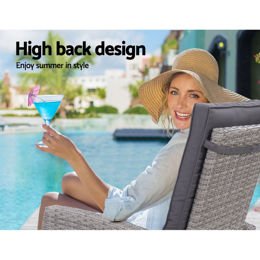Palua Wicker Recliner Chair With Ottoman