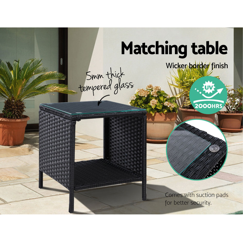 Palua Wicker Recliner Chair With Ottoman & Side Table - Nova Tech