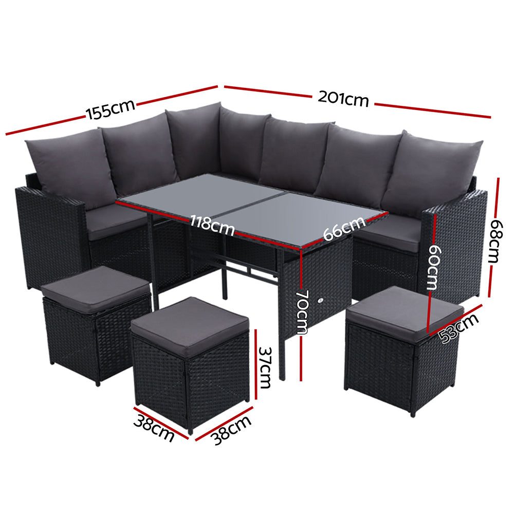 Brazil Outdoor Dining Lounge Sofa Set - Nova Tech