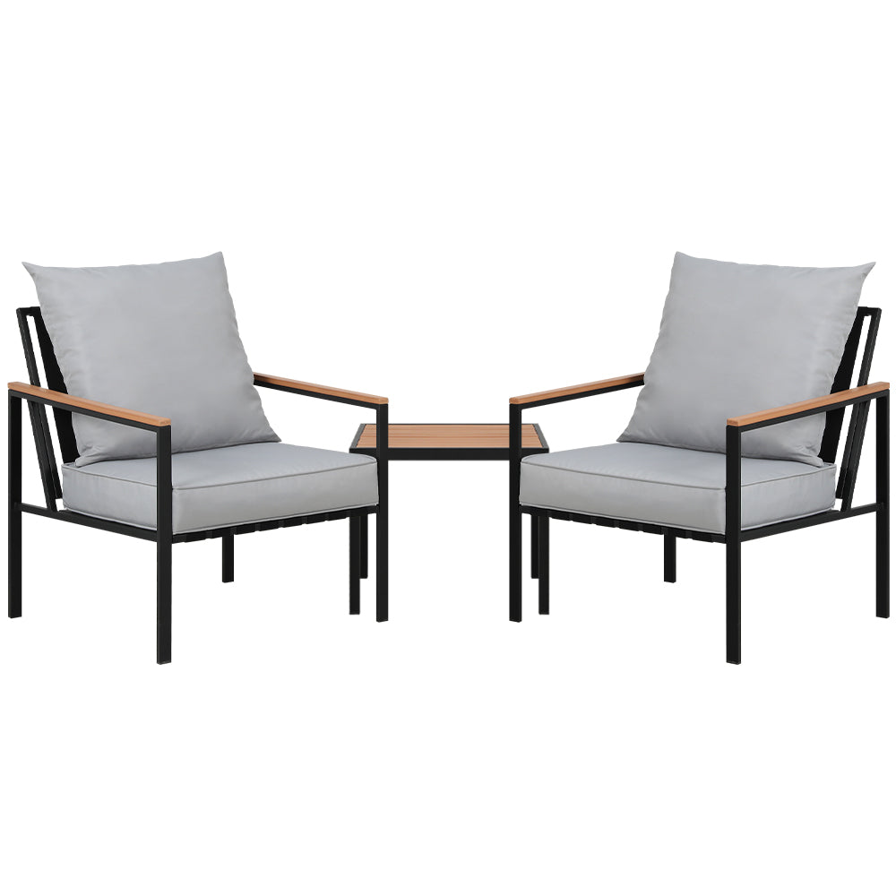 Portugal 3PC Outdoor Lounge Chair Set With Coffee Table