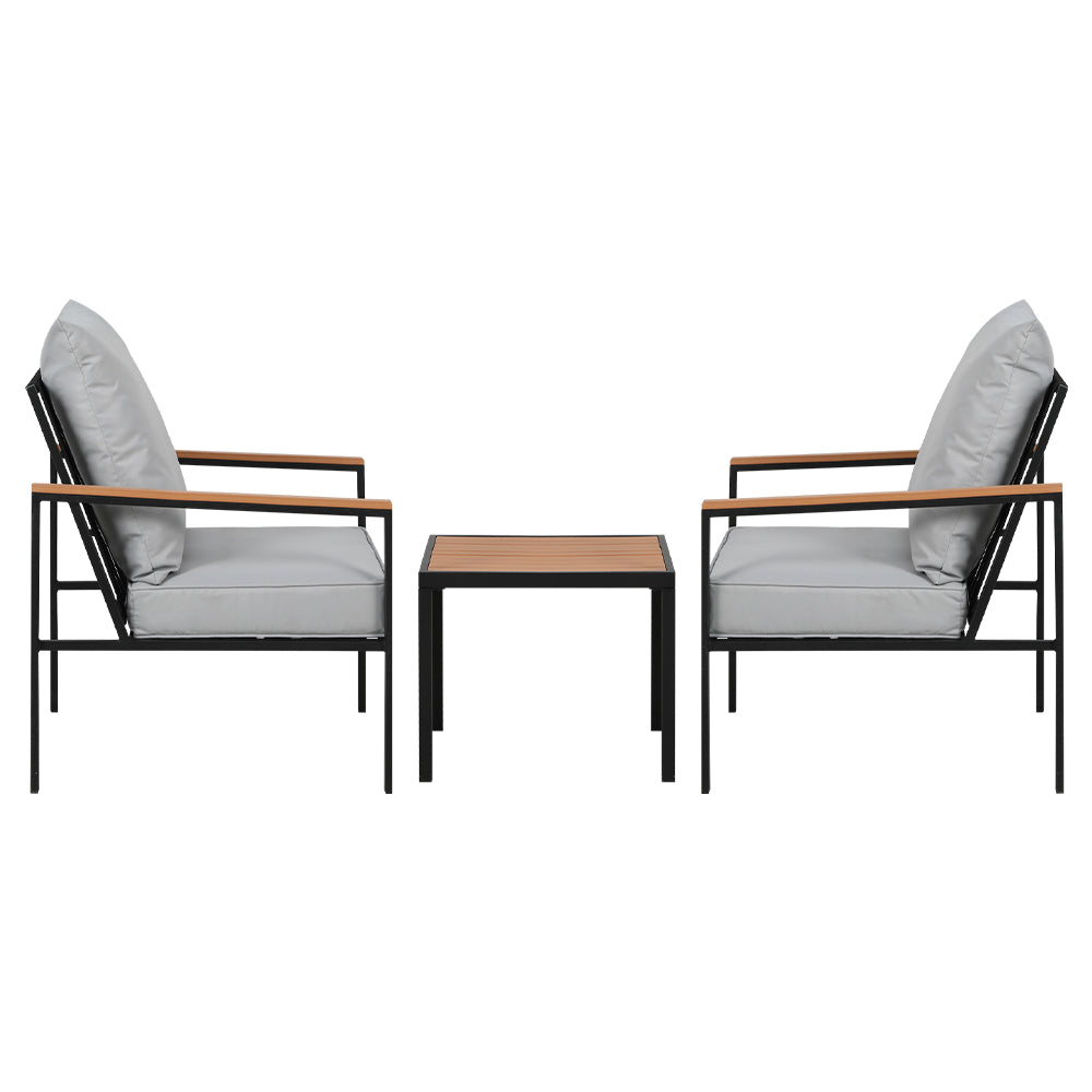 Portugal 3PC Outdoor Lounge Chair Set With Coffee Table - Nova Tech