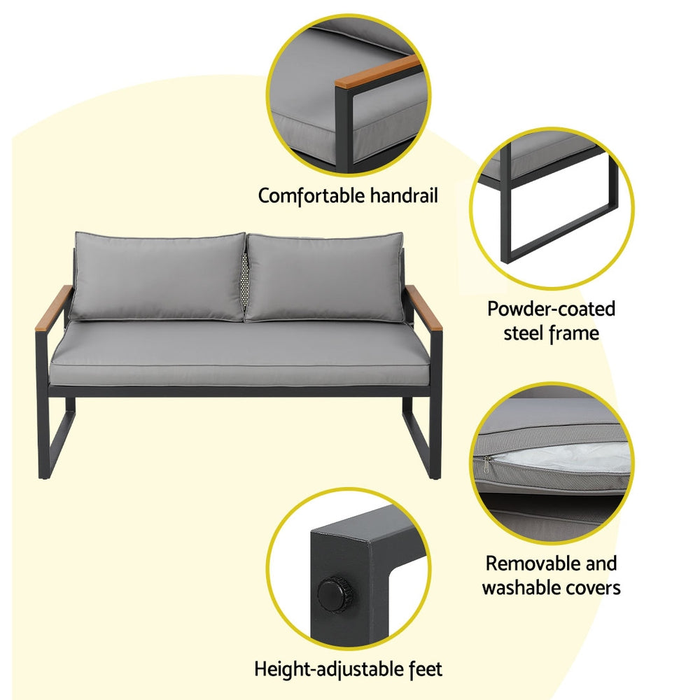 Namibia 4PC Outdoor Lounge Set With Coffee Table & Side Table - Nova Tech
