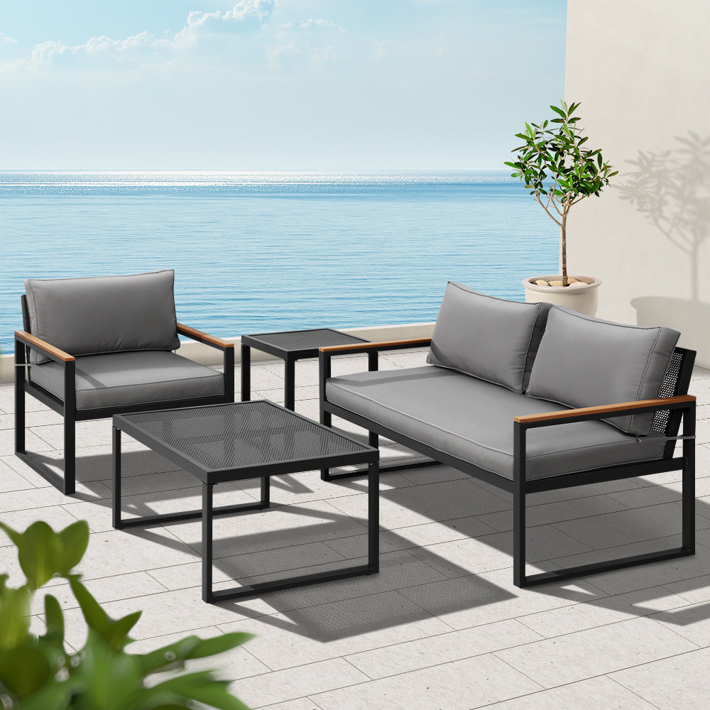Namibia 4PC Outdoor Lounge Set With Coffee Table & Side Table - Nova Tech