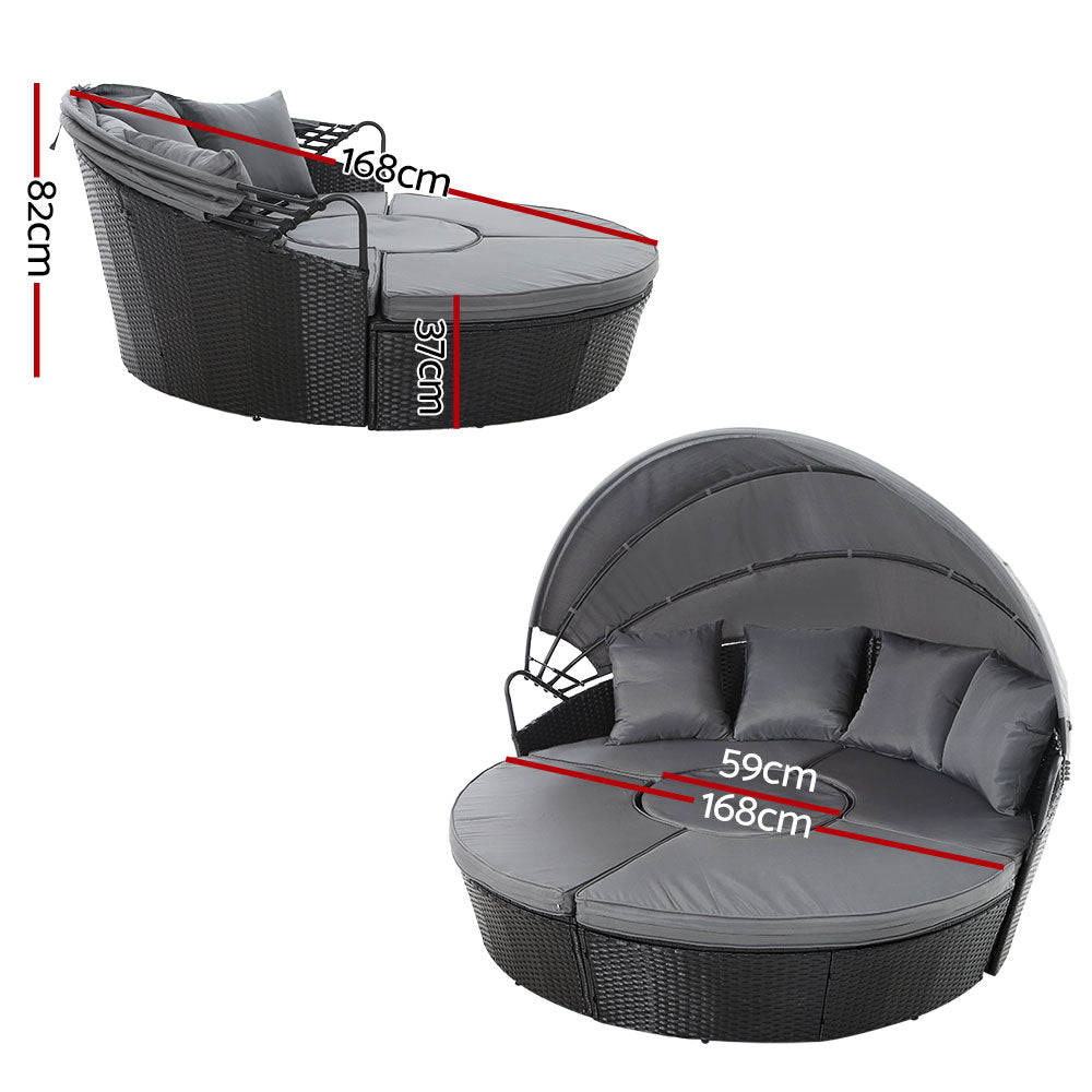 Morocco Day Bed With Sun Shade - Nova Tech