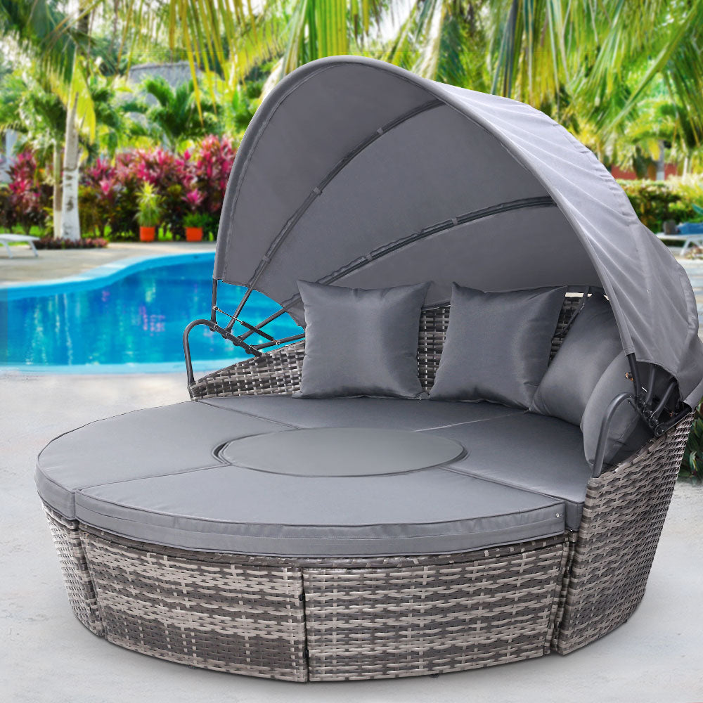 Morocco Day Bed With Sun Shade - Nova Tech