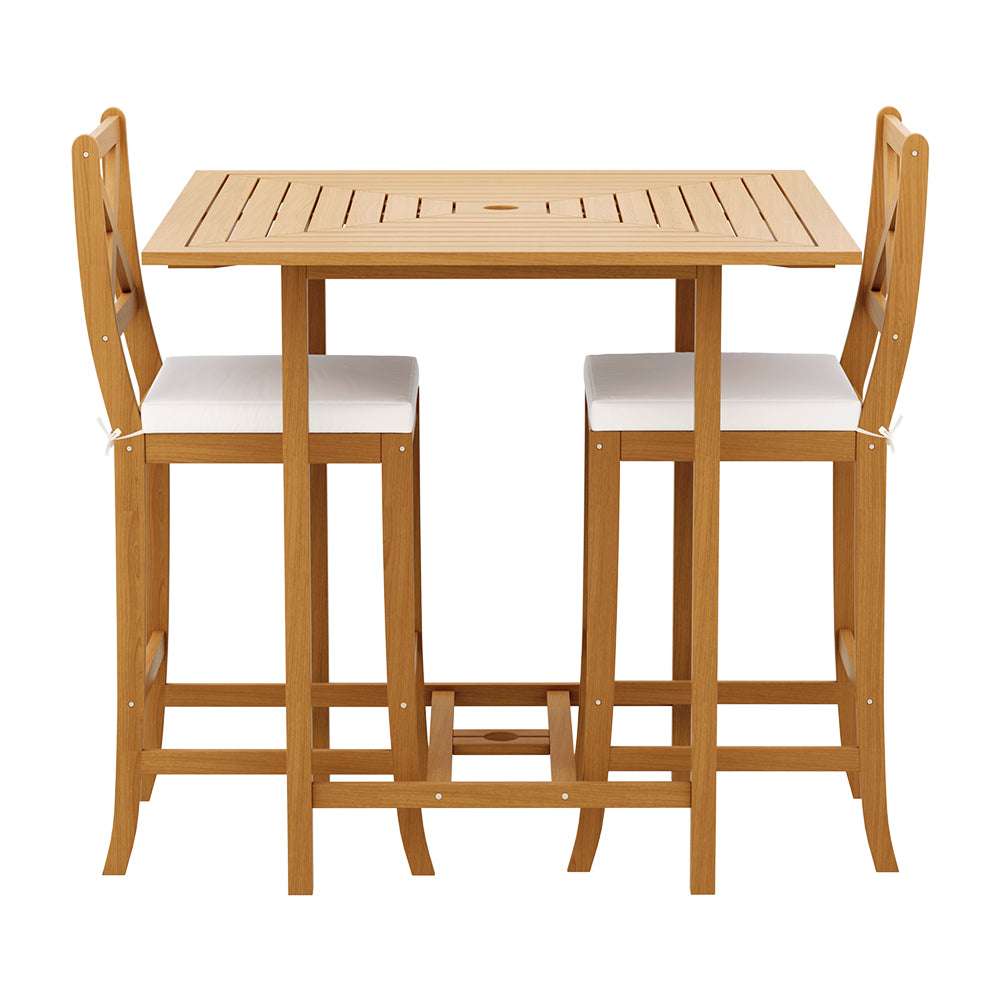 Mali 5-Piece Acacia Wood Bistro Patio Table Set