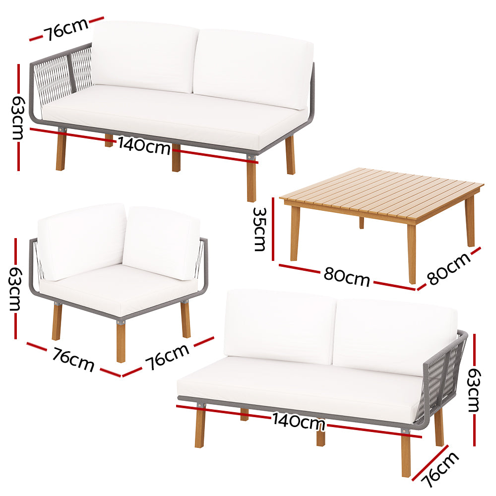 Mauritius 4PC Outdoor Lounge Set With Coffee Table - Nova Tech