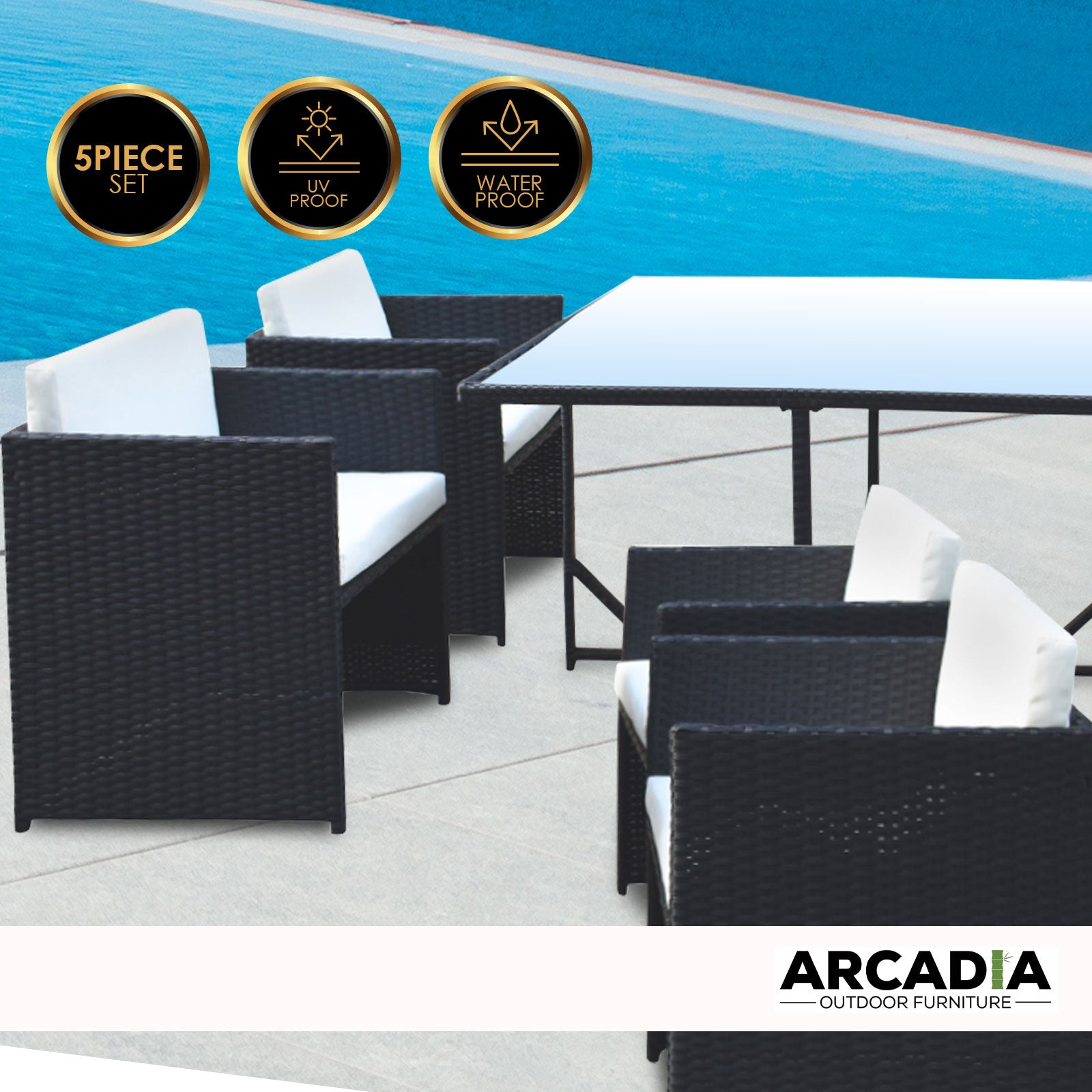 Ghana 5PC Outdoor Dining Set - Nova Tech
