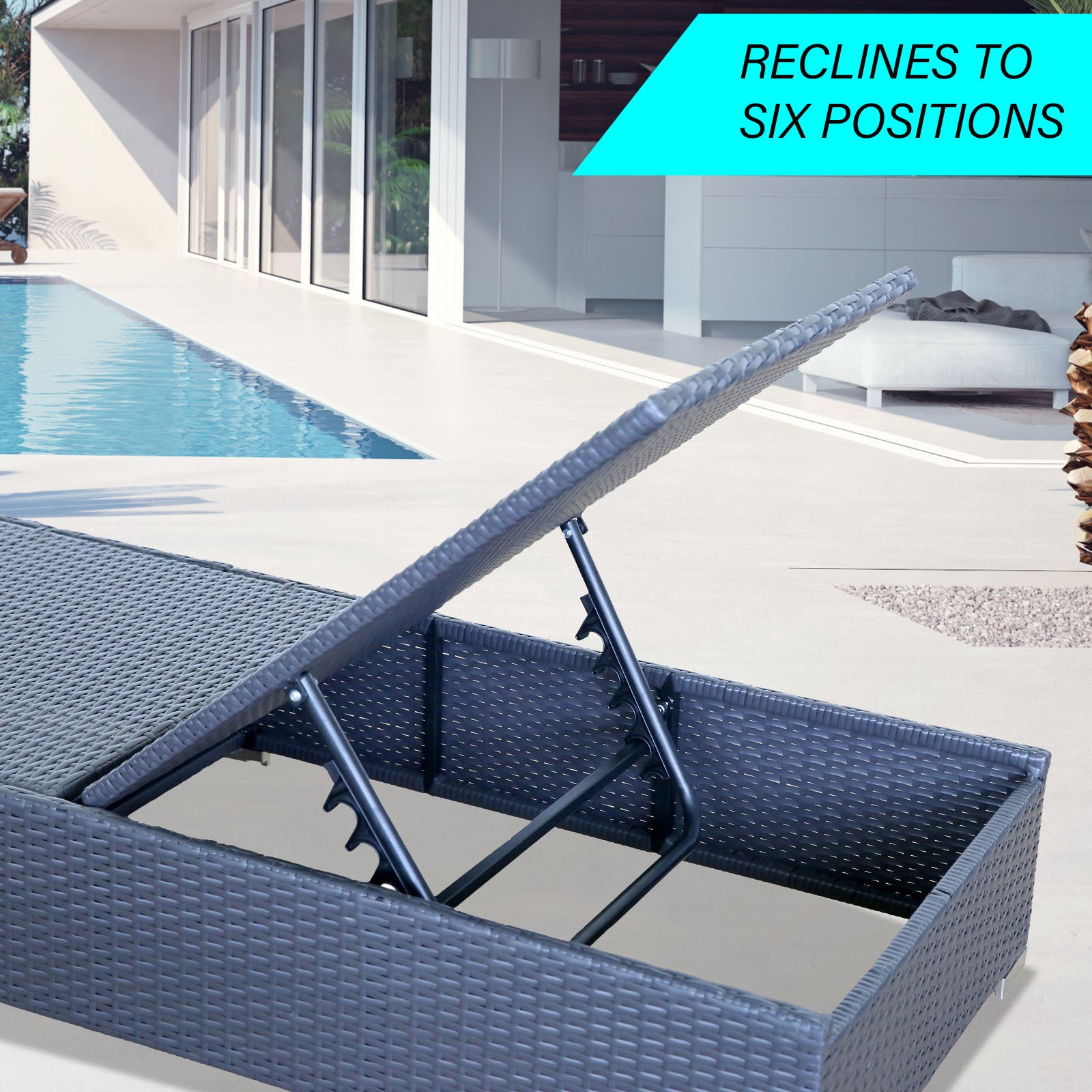 Belize X2 Wicker Sun Lounger With Side Table - Nova Tech