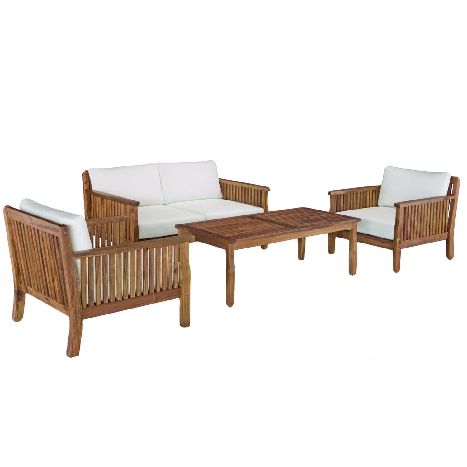 Monaco 4PC Eucalptus Outdoor Lounge Set With Coffee Table - Nova Tech