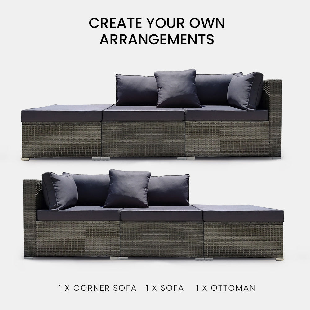 London 3PC Wicker outdoor Lounge Set - Nova Tech