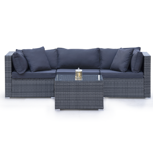 London 4PC Wicker Outdoor Lounge Set With Coffee Table - Nova Tech