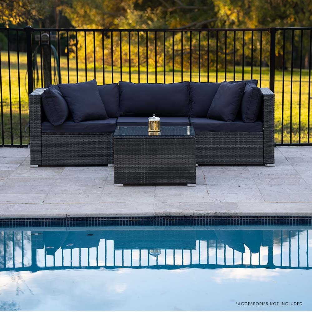 London 4PC Wicker Outdoor Lounge Set With Coffee Table - Nova Tech