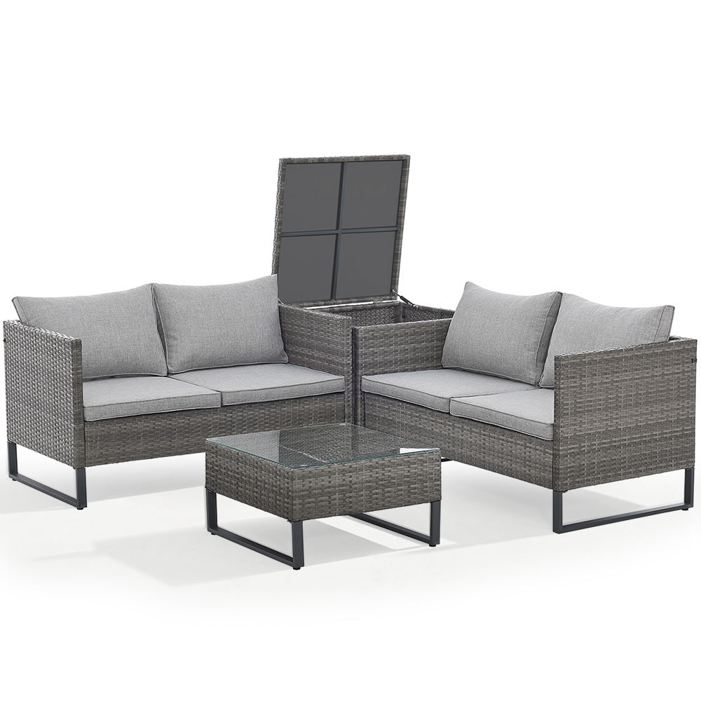 Argentina 4PC Outdoor Lounge Set With Coffee Table & Storage