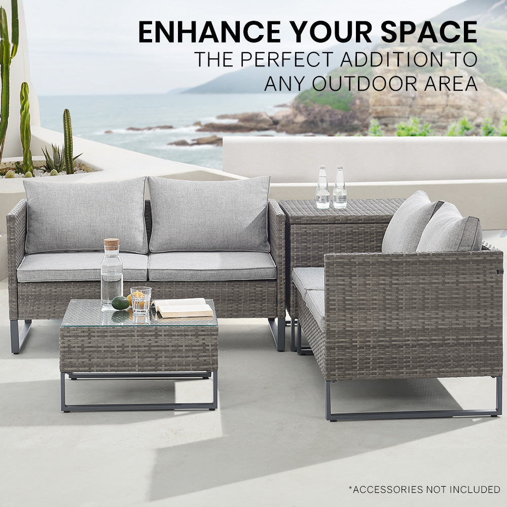Argentina 4PC Outdoor Lounge Set With Coffee Table & Storage