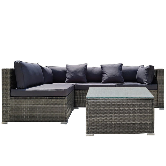 London Wicker 5PC Outdoor Lounge Set With Coffee Table - Nova Tech