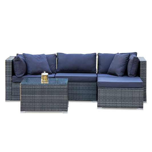 London Wicker 5PC Outdoor Lounge Set With Coffee Table - Nova Tech