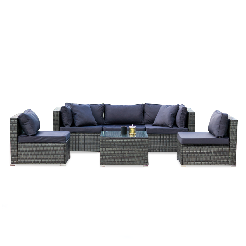 London 6PC Wicker Outdoor Loung Set WIth Coffee Table - Nova Tech
