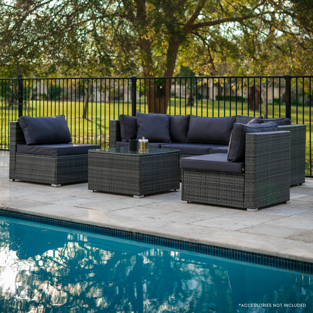 London 6PC Wicker Outdoor Loung Set WIth Coffee Table - Nova Tech