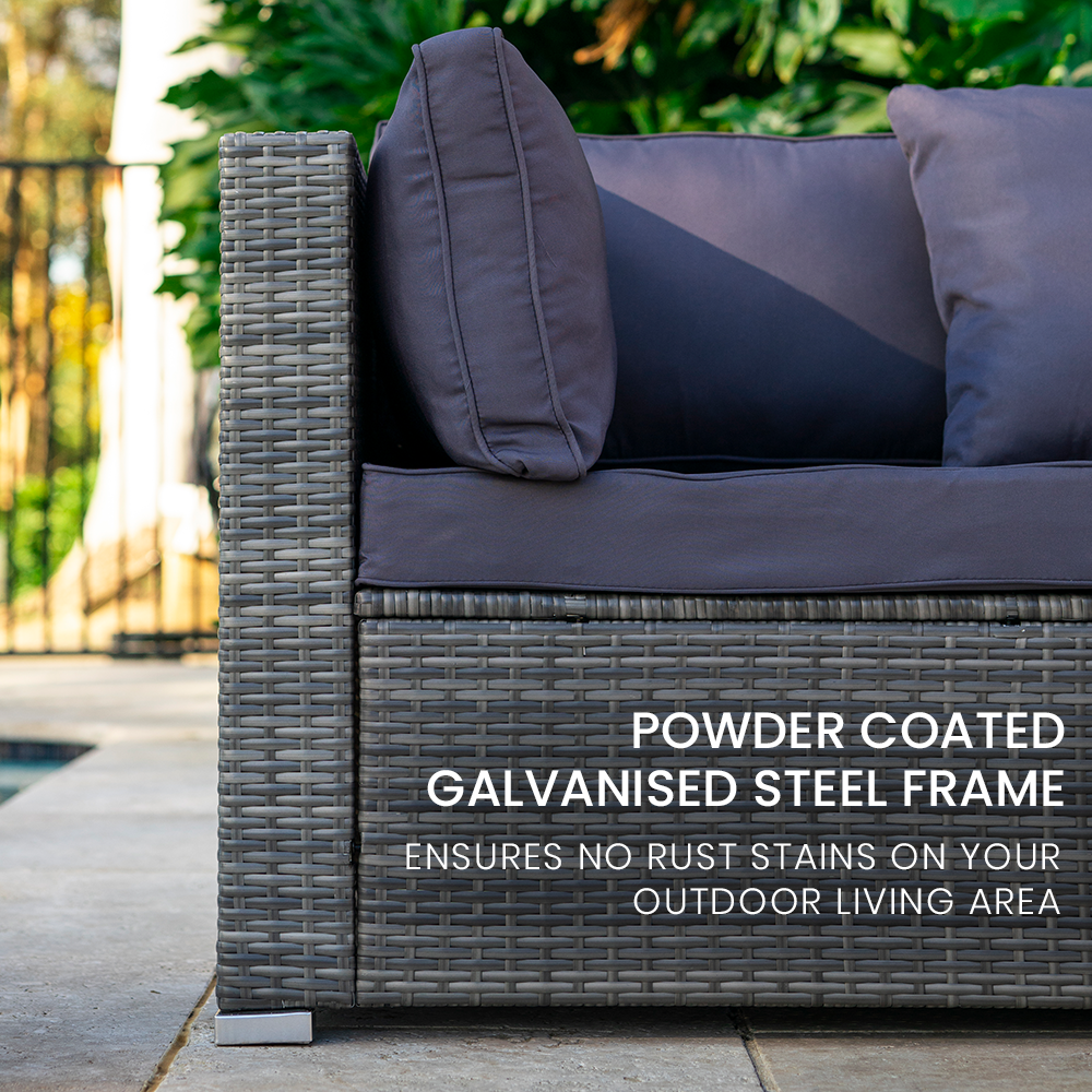 London 6PC Wicker Outdoor Loung Set WIth Coffee Table - Nova Tech