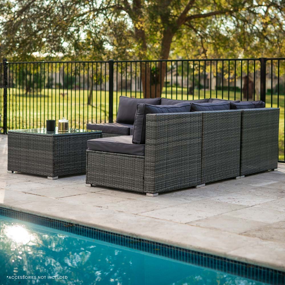 London 6PC Wicker Outdoor Lounge Set With Coffee Table - Nova Tech