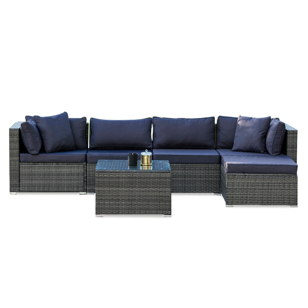 London 6PC Wicker Outdoor Loune Set WIth Coffee Table - Nova Tech