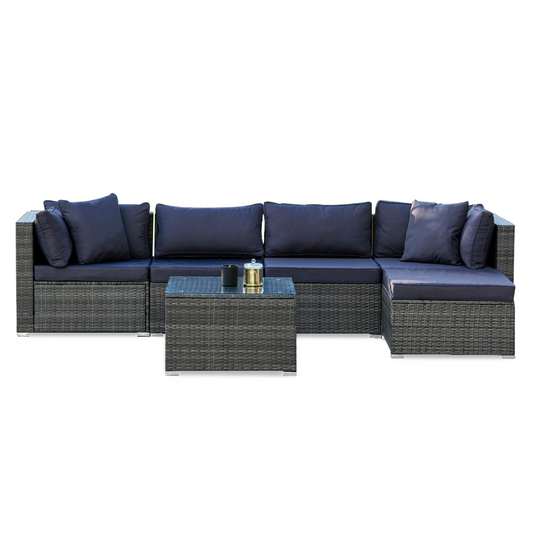 London 6PC Wicker Outdoor Loune Set WIth Coffee Table - Nova Tech
