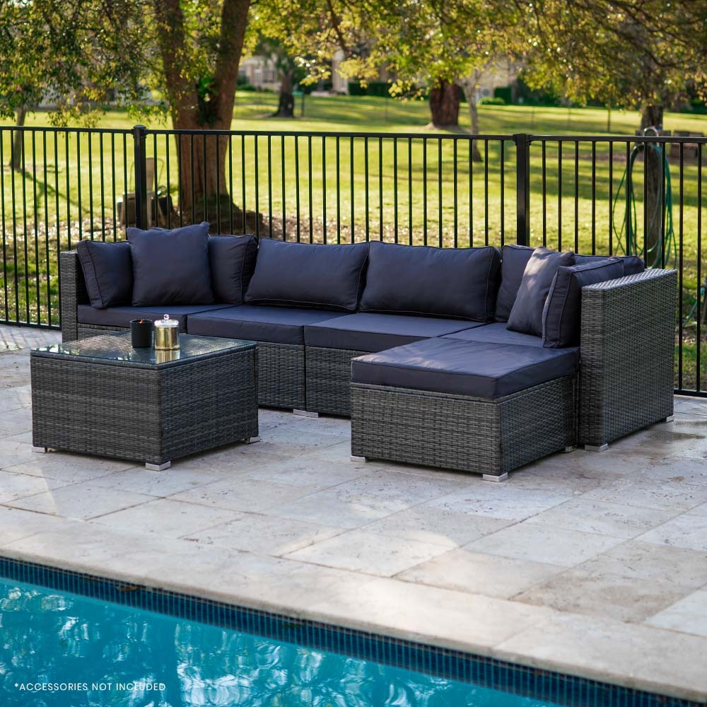 London 6PC Wicker Outdoor Loune Set WIth Coffee Table - Nova Tech