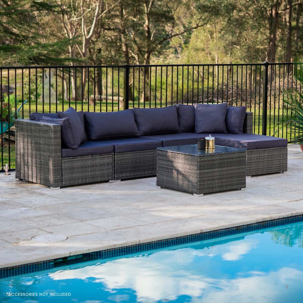 London 6PC Wicker Outdoor Loune Set WIth Coffee Table - Nova Tech