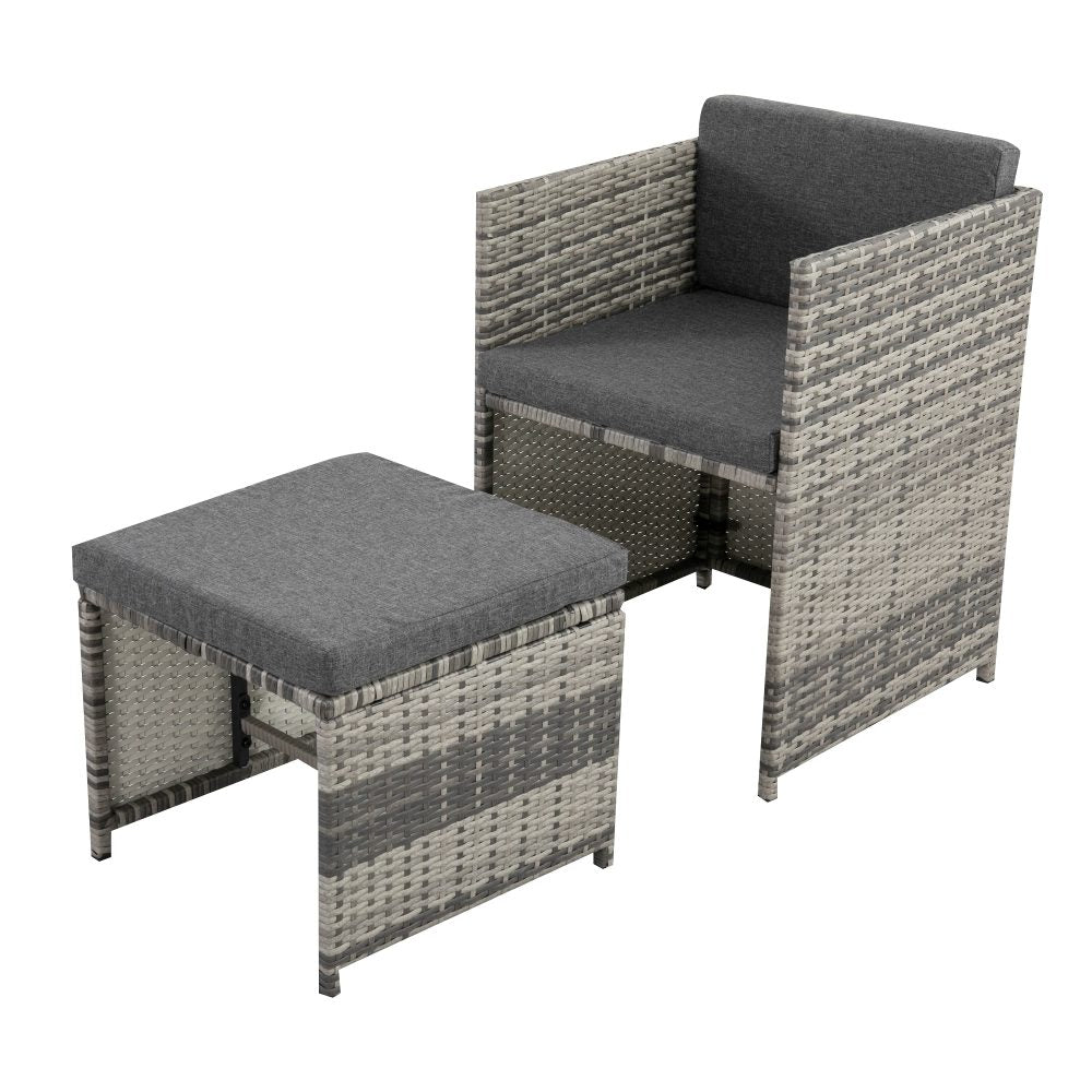Gambon 9PC Outdoor Dining Set-Grey - Nova Tech