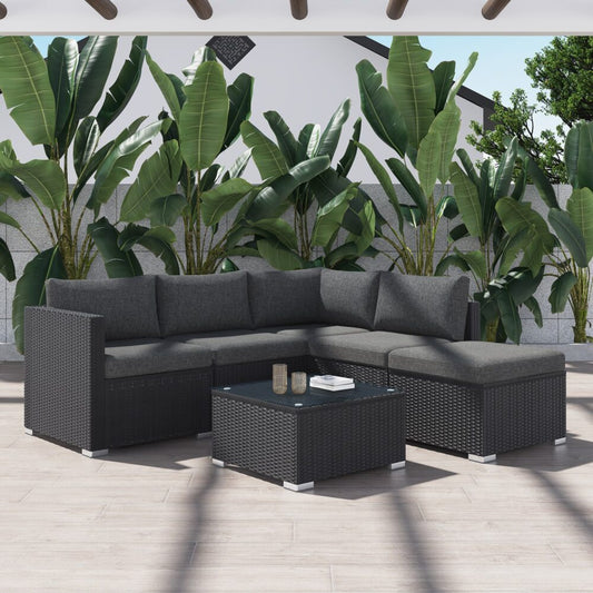 Maldives 6PC Wicker Outdoor Lounge Set With Coffee Table - Nova Tech