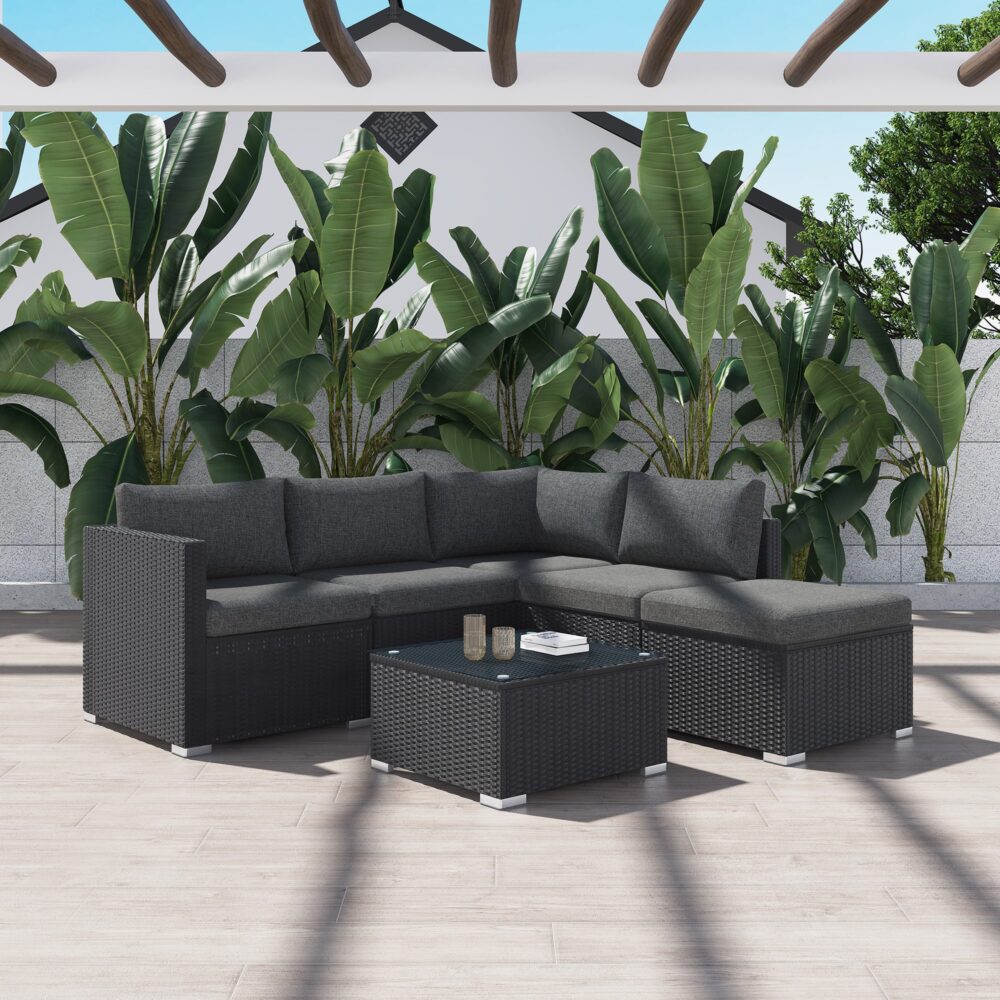 Maldives 6PC Wicker Outdoor Lounge Set With Coffee Table - Nova Tech