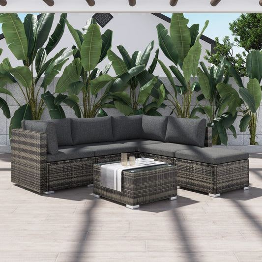 Malawi 6PC Wicker Outdoor Lounge Set With Coffee Table - Nova Tech