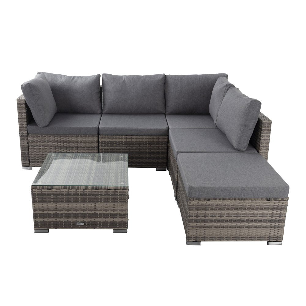 Malawi 6PC Wicker Outdoor Lounge Set With Coffee Table - Nova Tech