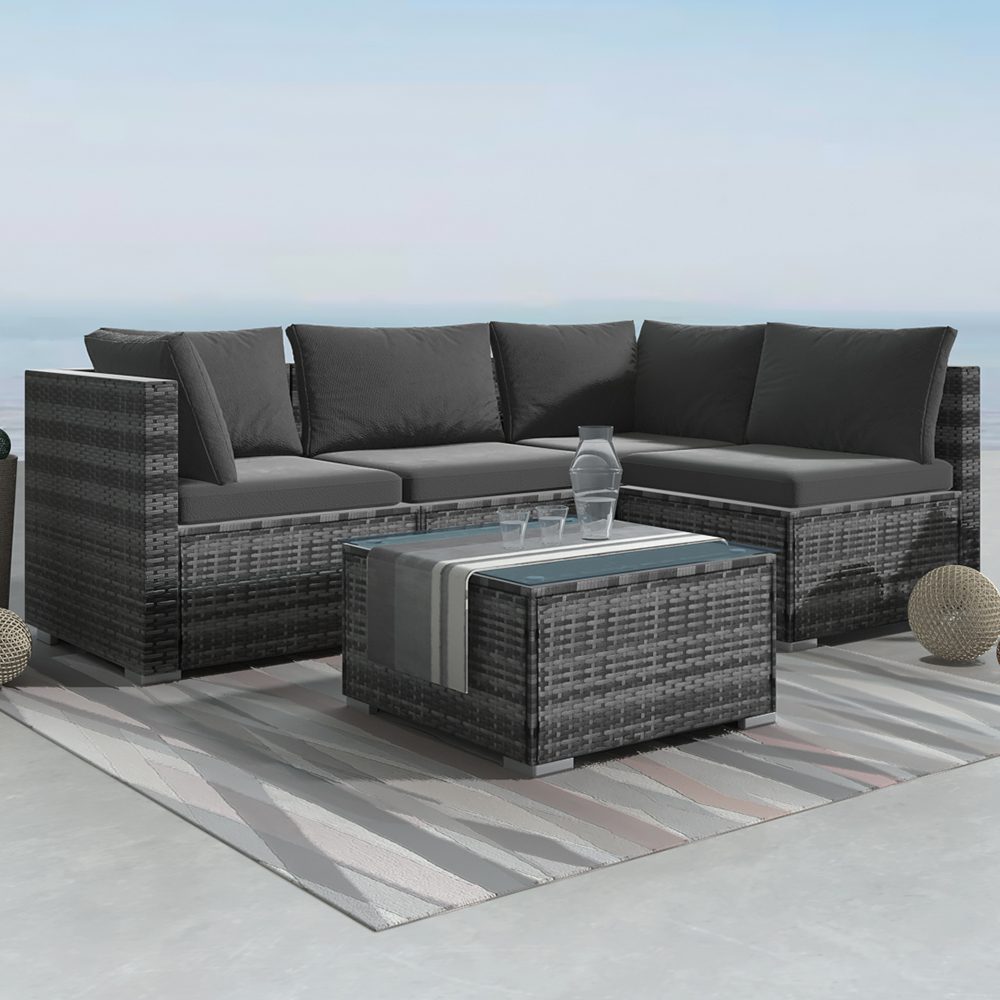Zambia 5PC Wicker Outdoor Lounge With Coffee Table