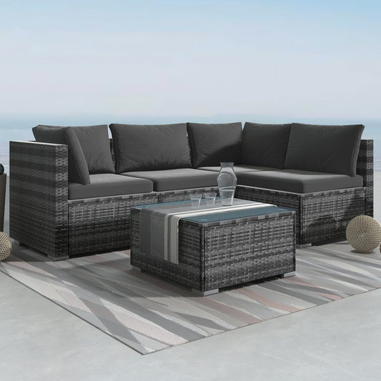 Zambia 5PC Wicker Outdoor Lounge With Coffee Table - Nova Tech