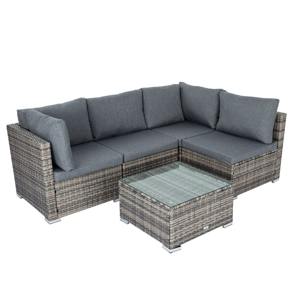 Zambia 5PC Wicker Outdoor Lounge With Coffee Table - Nova Tech