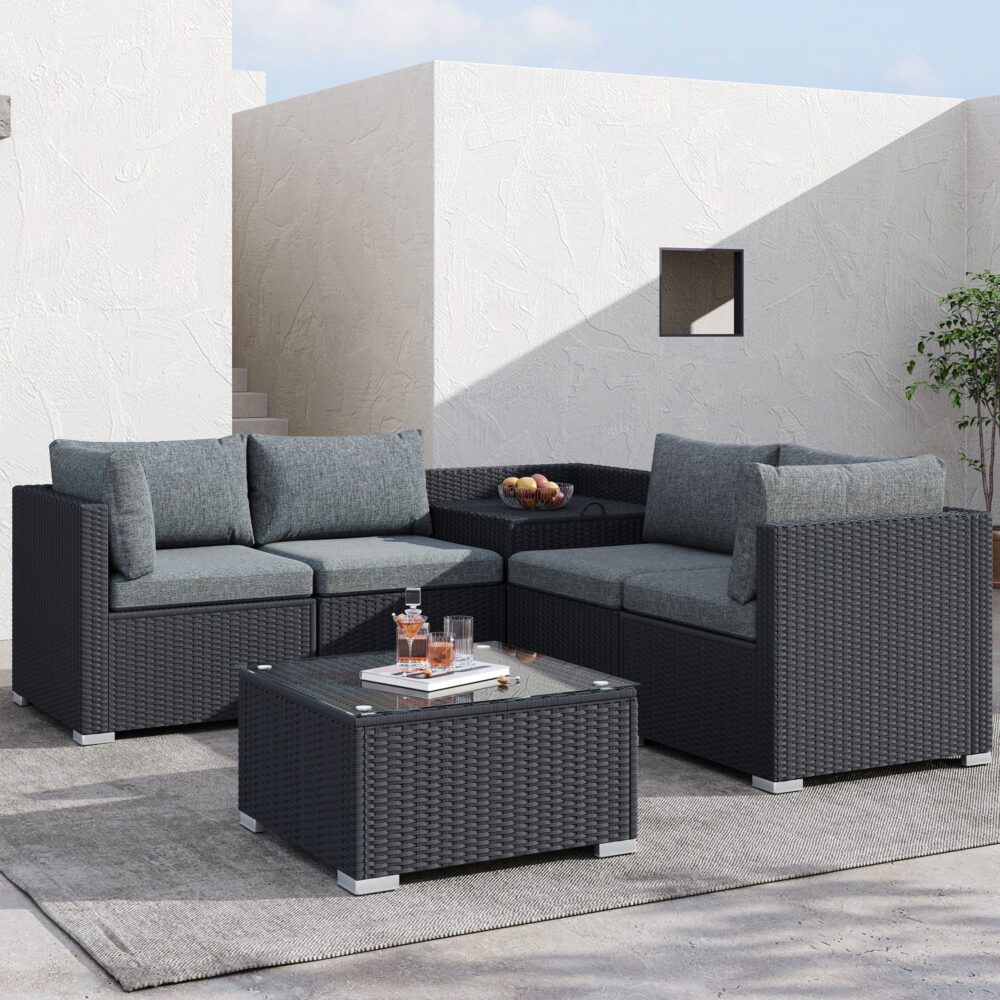 Oman 6PC Outdoor Lounge With Coffee Table - Nova Tech