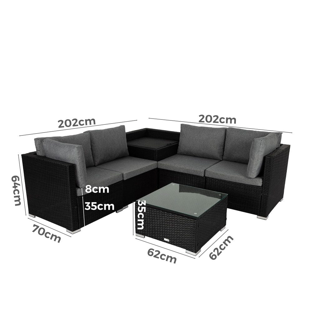 Oman 6PC Outdoor Lounge With Coffee Table - Nova Tech