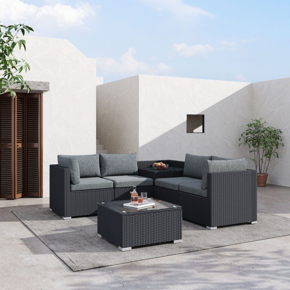 Oman 6PC Outdoor Lounge With Coffee Table - Nova Tech