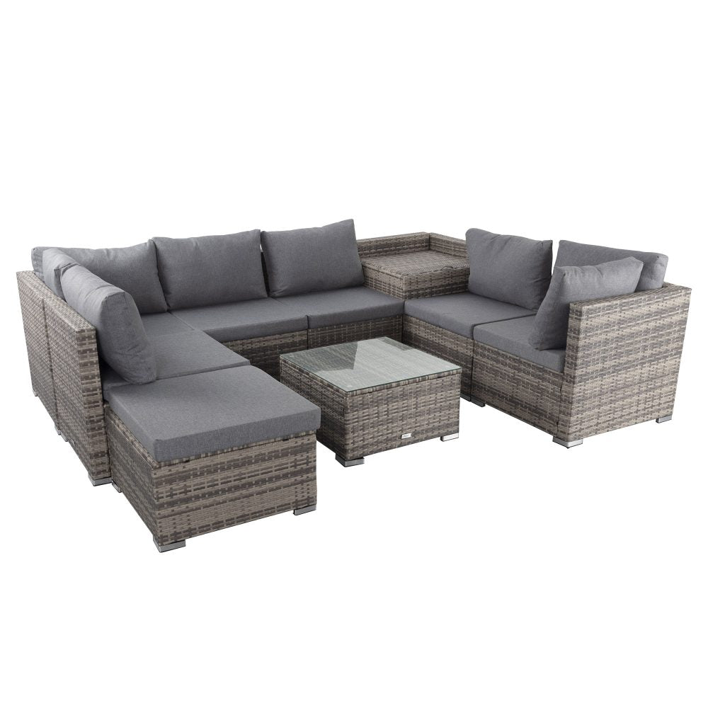 Malawi 9PC Wicker Outdoor Lounge Set With Coffee Table & Side Table - Nova Tech