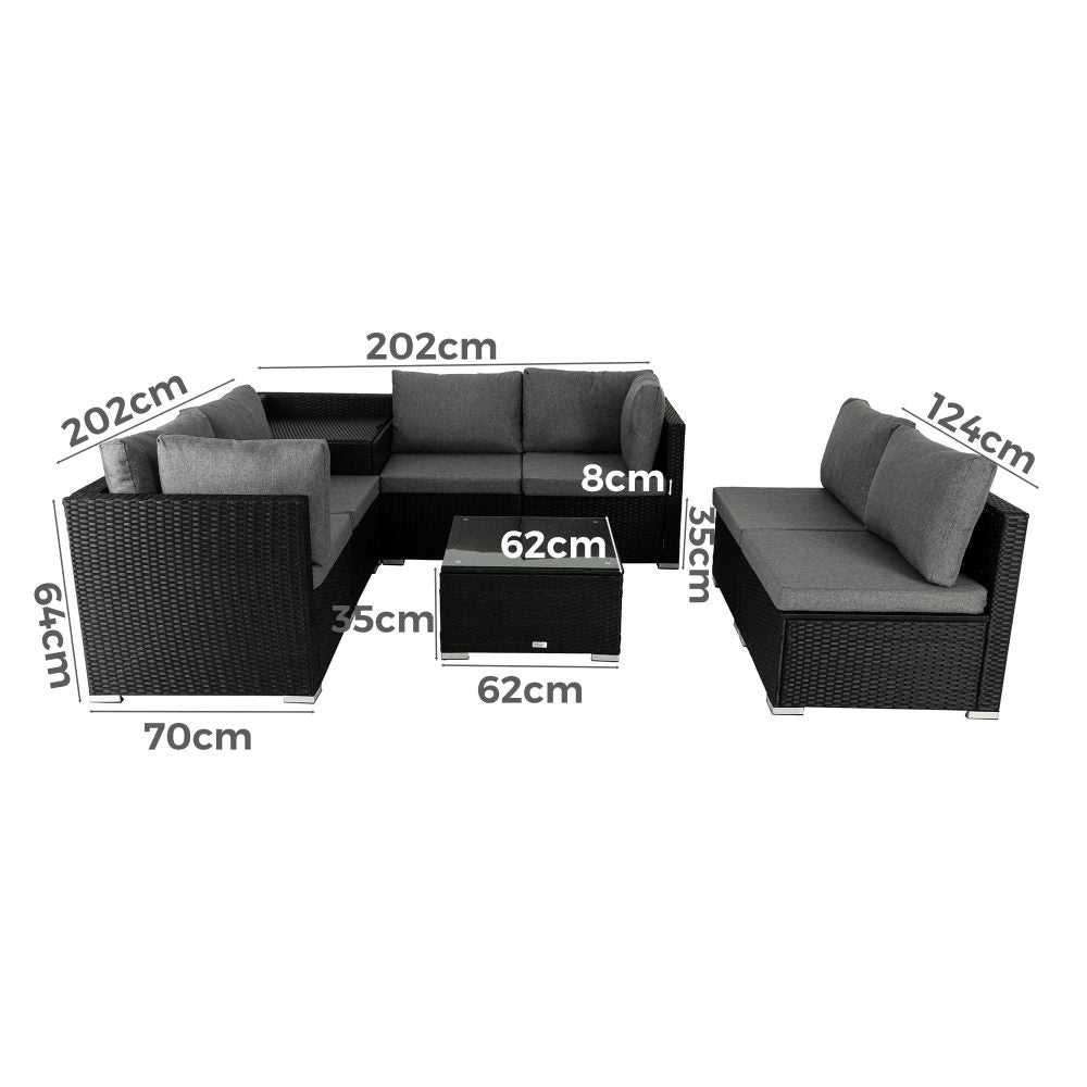 Grenada 8PC Outdoor Lounge With Coffee Table - Nova Tech