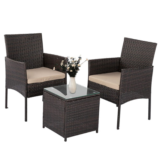 Tuvalu 3PC Lounge Chair Set With Coffee Table - Nova Tech