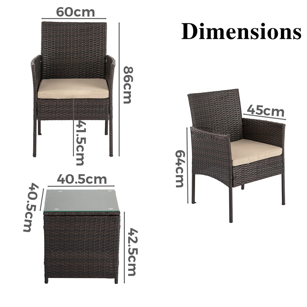 Tuvalu 3PC Lounge Chair Set With Coffee Table - Nova Tech