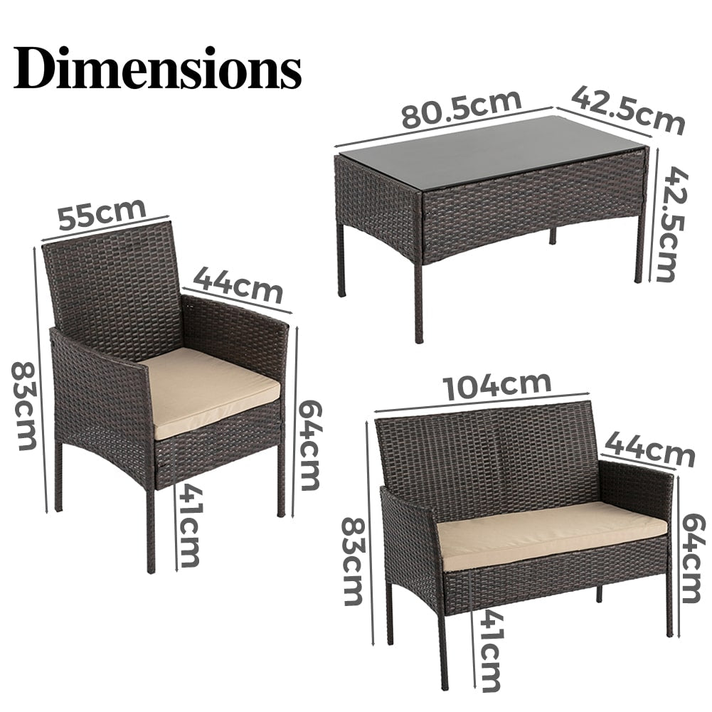 Zimbabwe 4PC Lounge Set With Coffee Table - Nova Tech