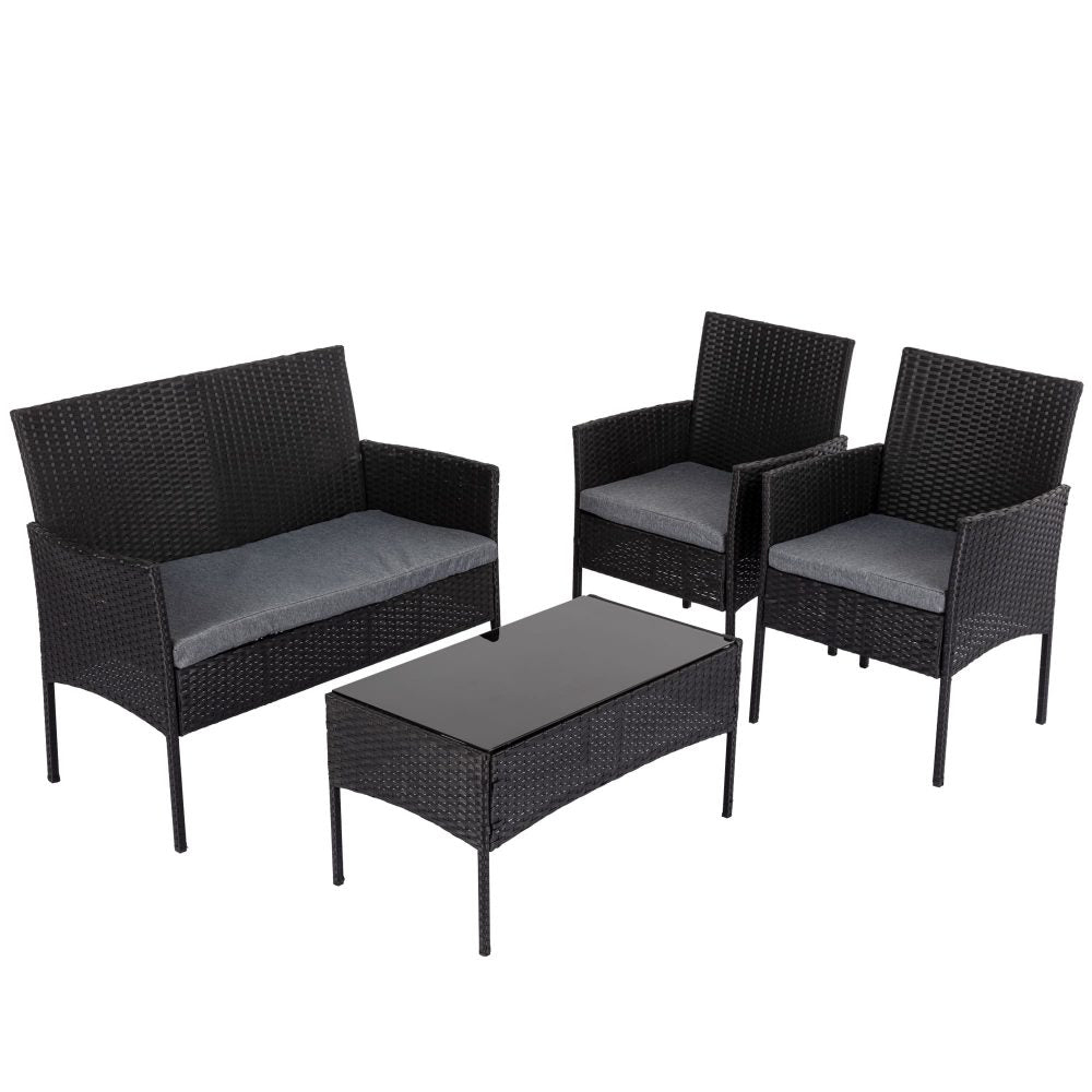 Sweden 4PC Wicker Outdoor Lounge Set With Coffee Table