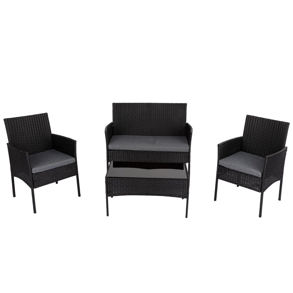 Sweden 4PC Wicker Outdoor Lounge Set With Coffee Table