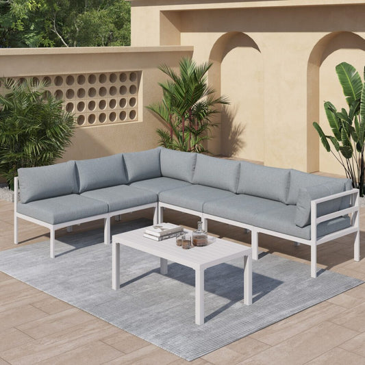 Spain 7PC Outdoor Lounge Set With Coffee Table - Nova Tech